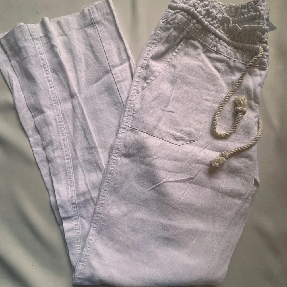 Roxy White Drawstring Pants - Picture 1 of 5